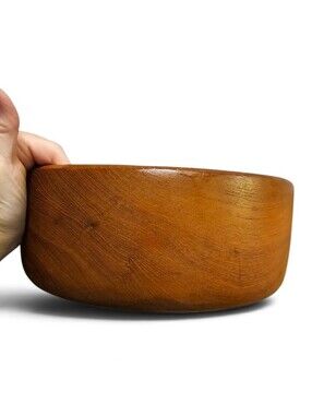 Vintage Teak Wood Salad Serving Bowl